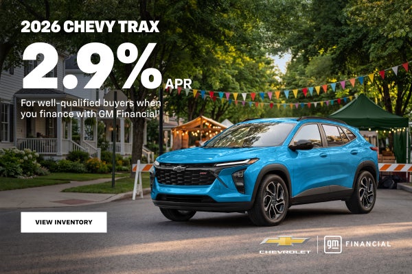 2026 Chevy Trax. 2.9% APR for well-qualified buyers when you finance with GM Financial.
